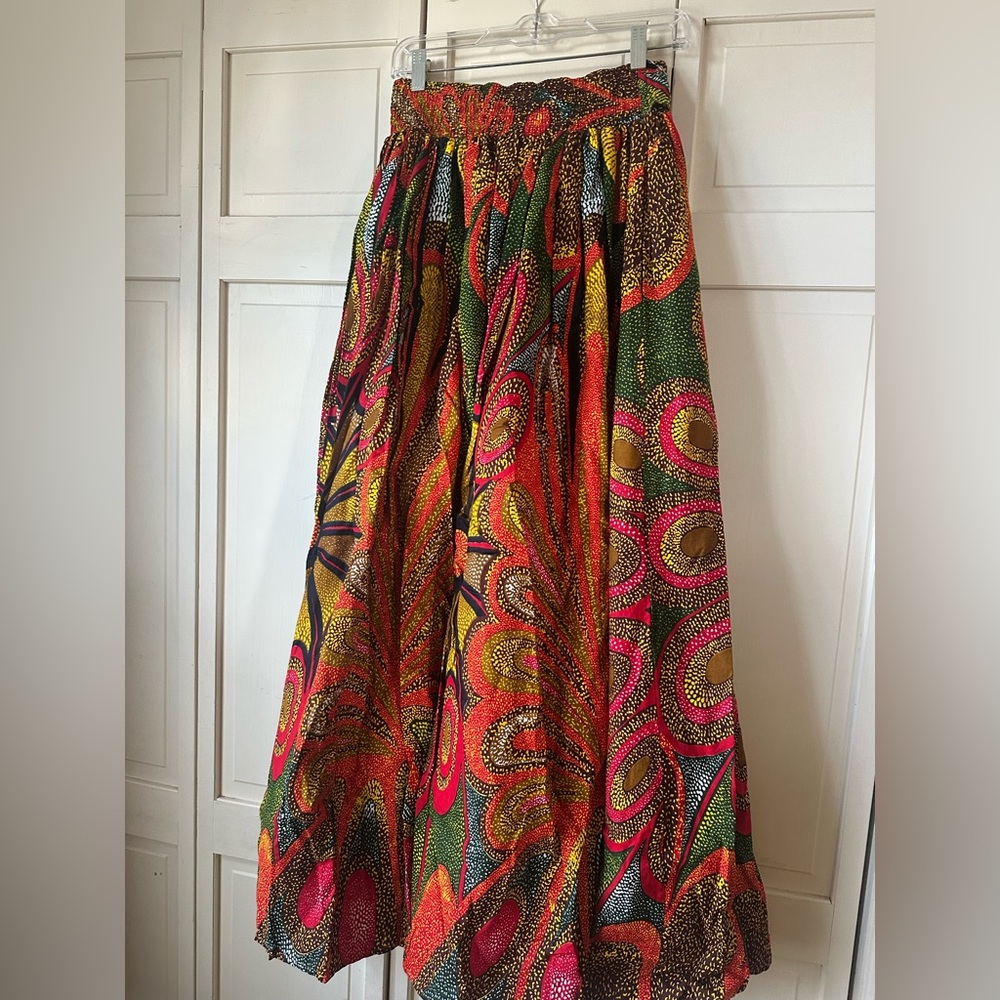 Advance Apparels 100% Cotton Colorful A-Line Maxi Skirt - Picture 3 of 9